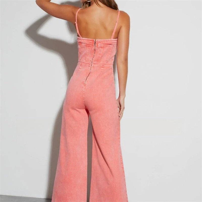Denim Flared Jumpsuit