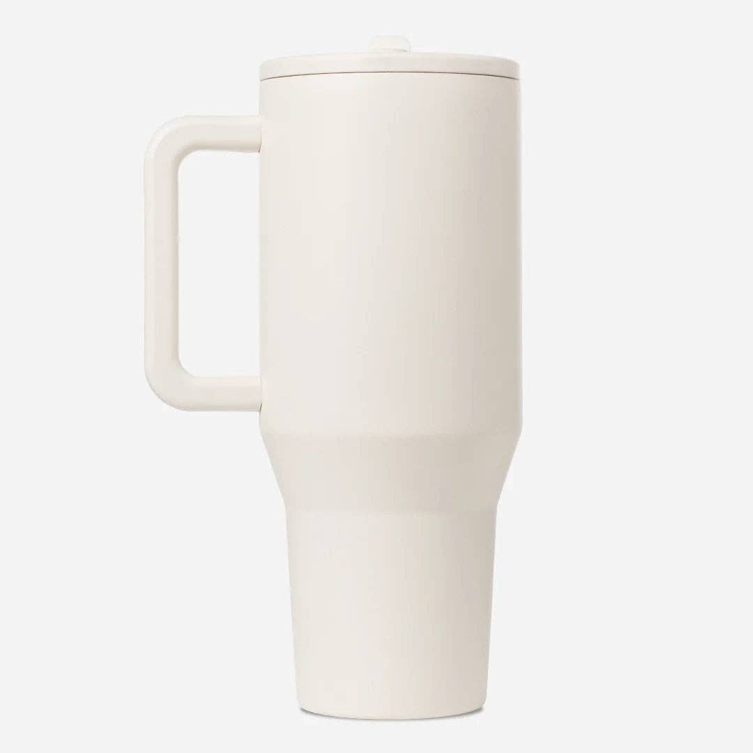 Cream HydroJug 40 oz Traveler Tumbler: Cream