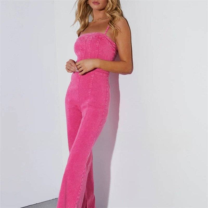 Denim Flared Jumpsuit