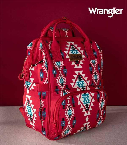 Wrangler Aztec Multi Function Backpack: Red