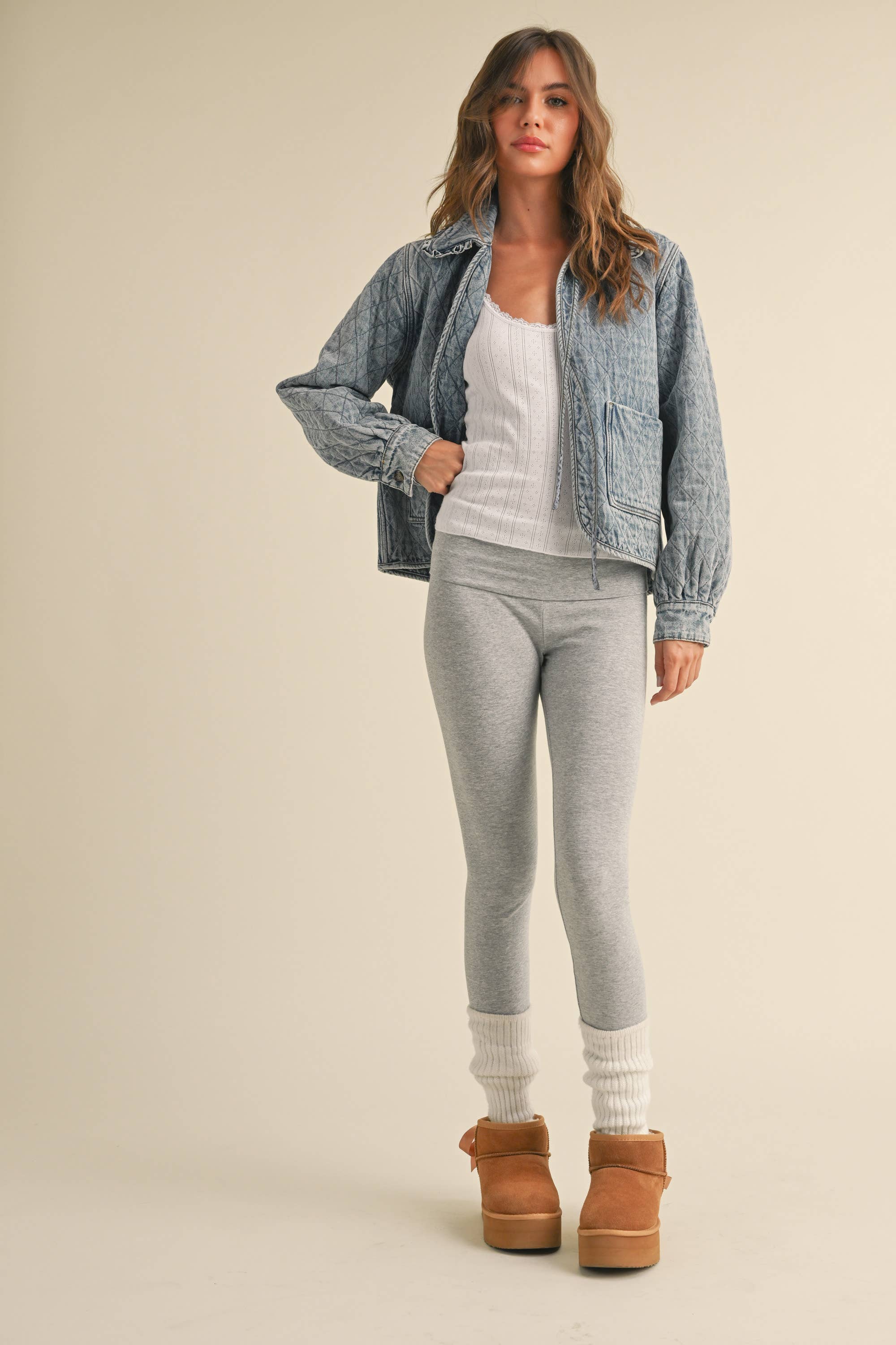 QUILTED DENIM JACKET: DENIM