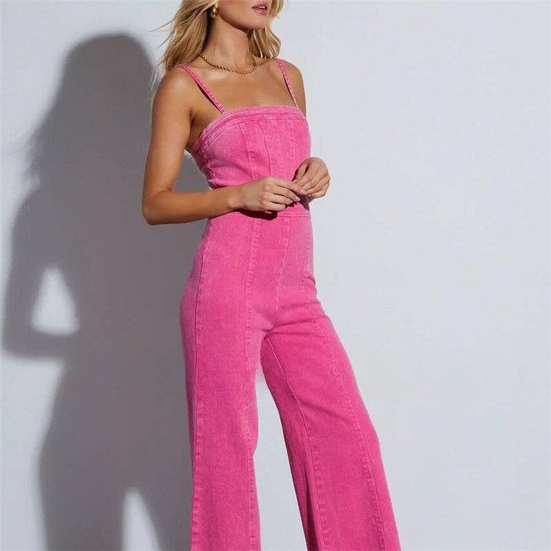 Denim Flared Jumpsuit
