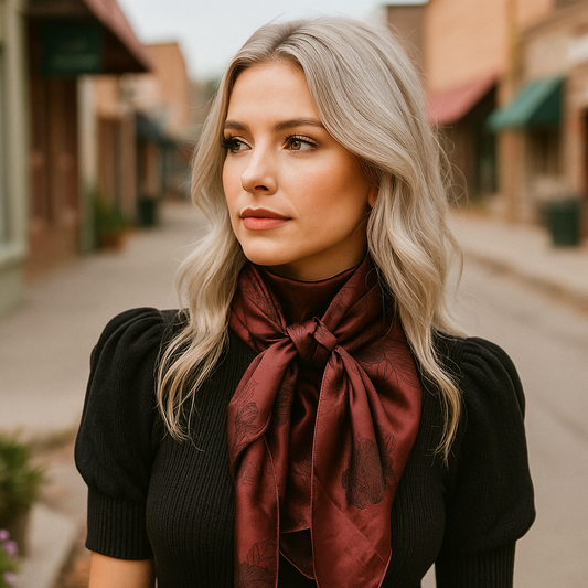 42X42"  Brown Jacquard XL Wild Rag