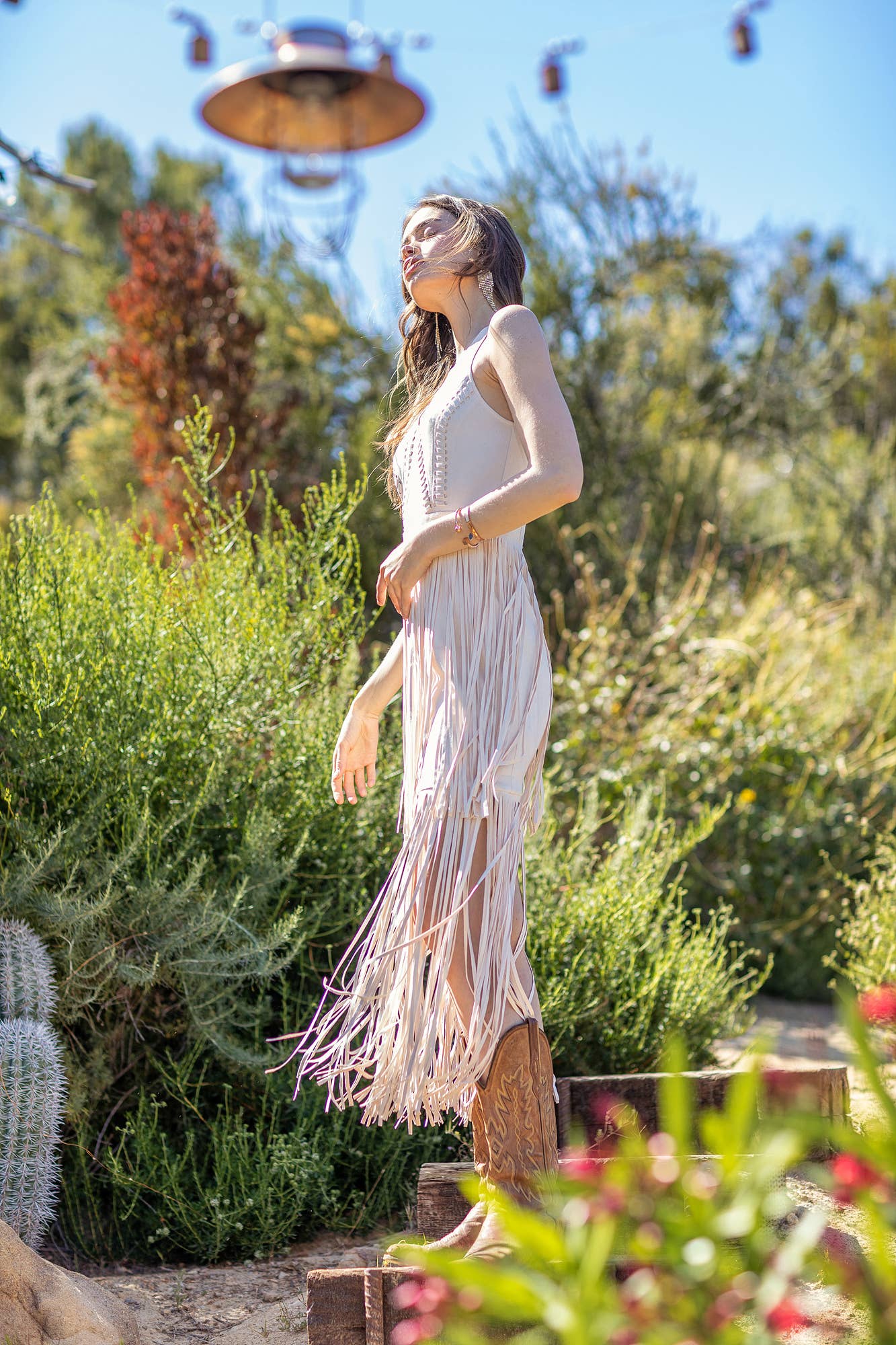 SOUTHERN FRINGE SUEDE DRESS: BLACK
