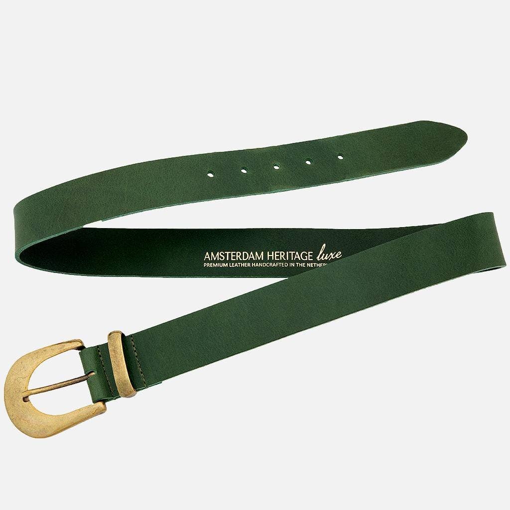 MADE TO ORDER Andrea |  Gold Buckle Leather Belt Women: Wine