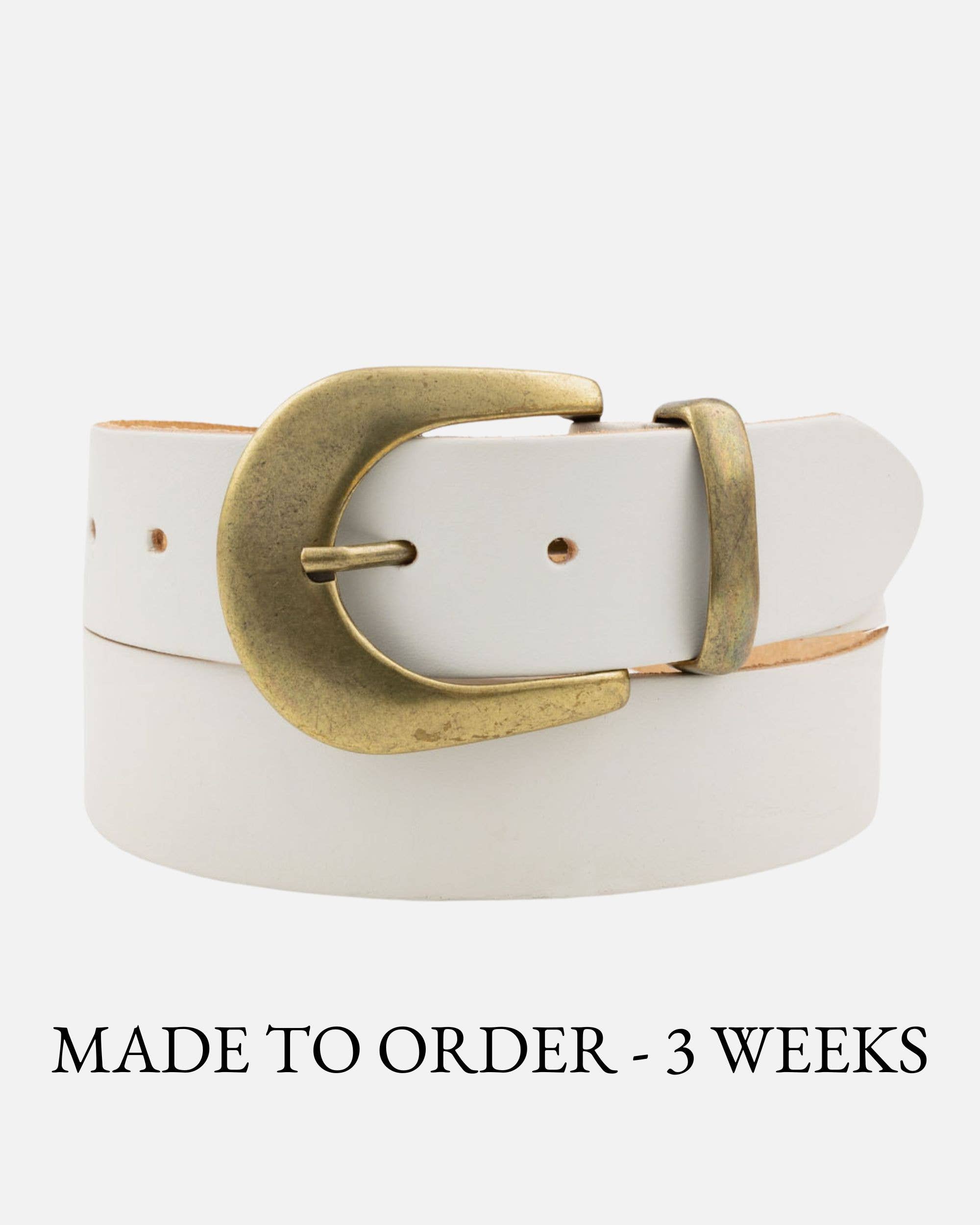 MADE TO ORDER Andrea |  Gold Buckle Leather Belt Women: Wine