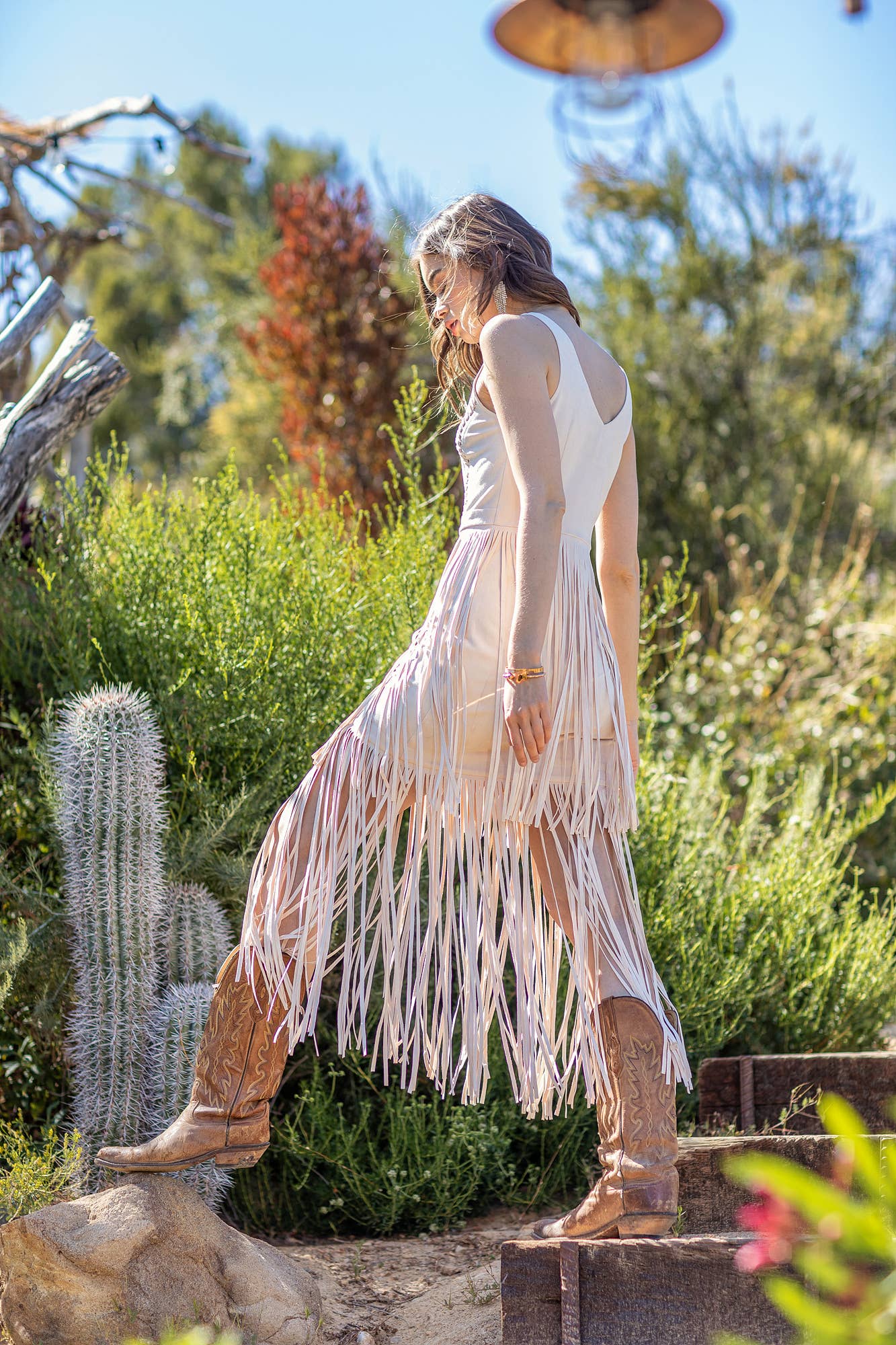 SOUTHERN FRINGE SUEDE DRESS: BLACK