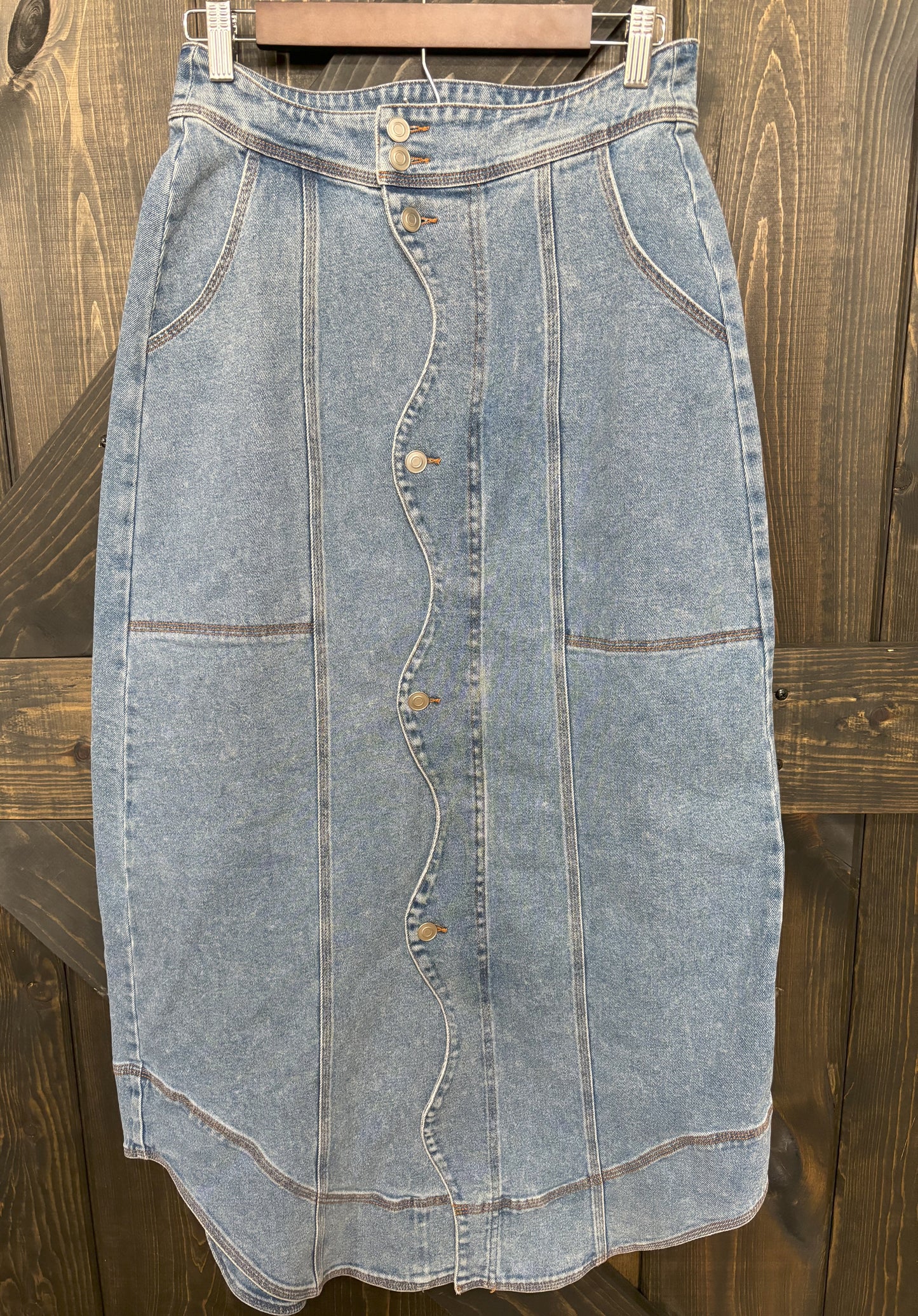 Button Down Jean Skirt