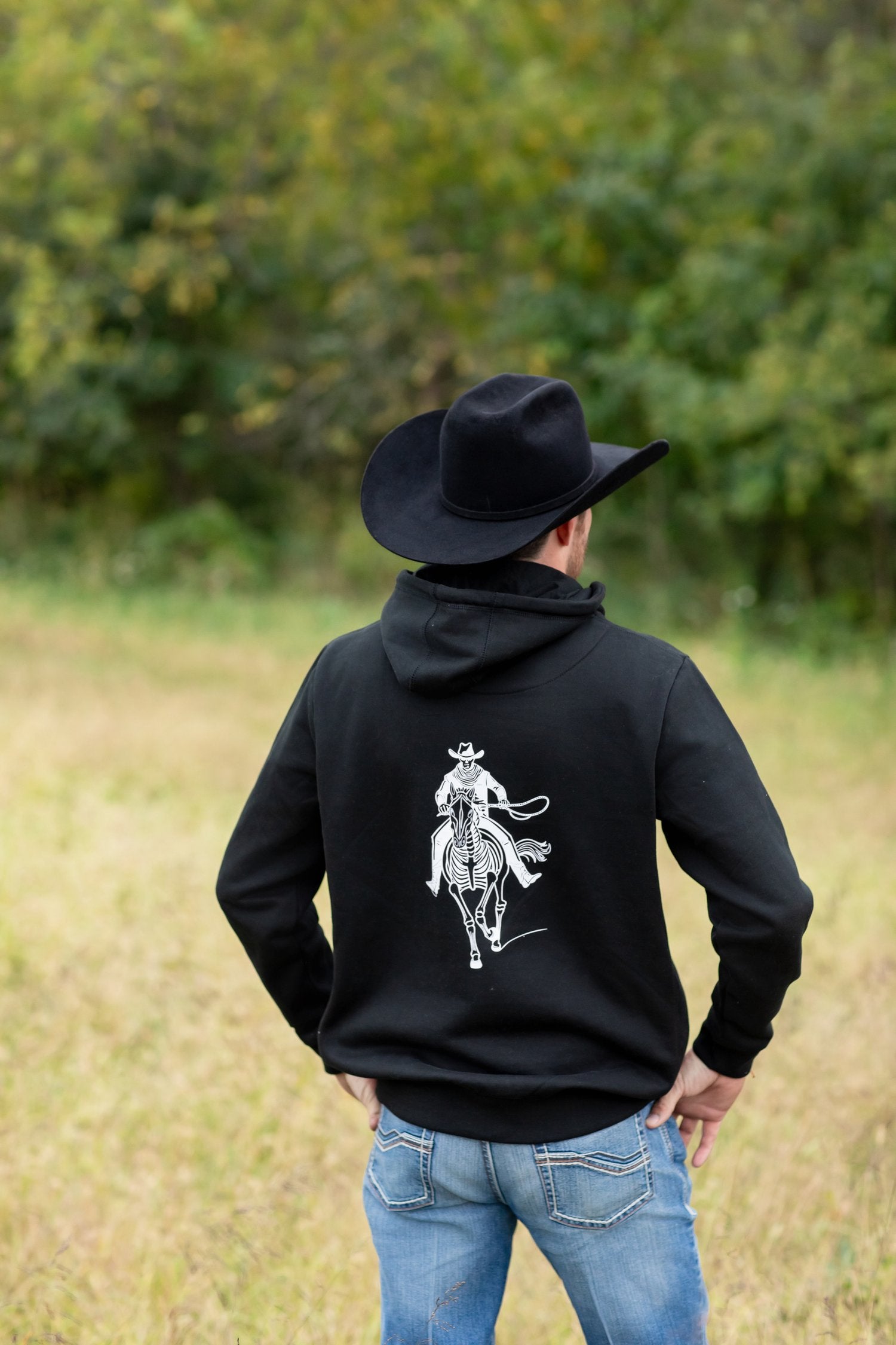 Cowboy Bones Hoodie: Black