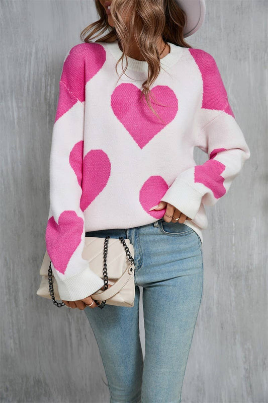 HEART KNITTED SWEATER