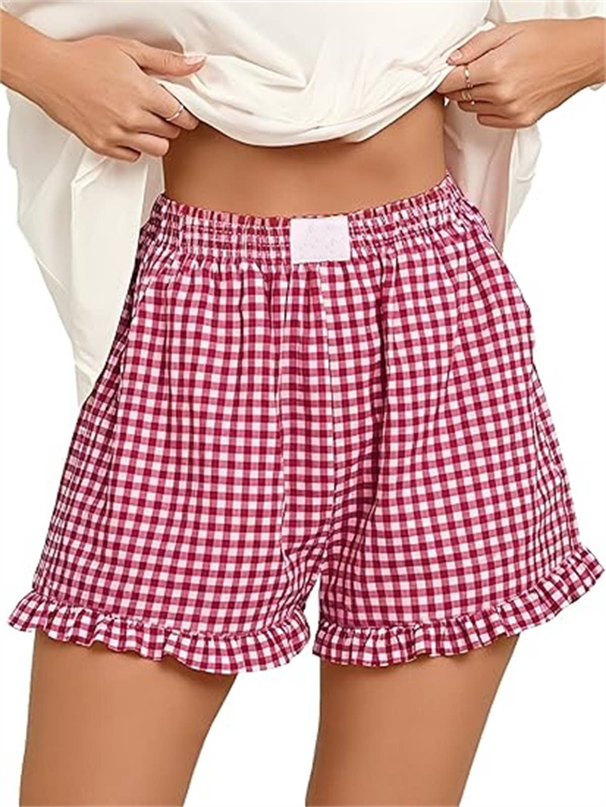 Gingham Shorts Ruffle