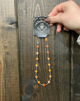 Navajo pearl necklace-orange star