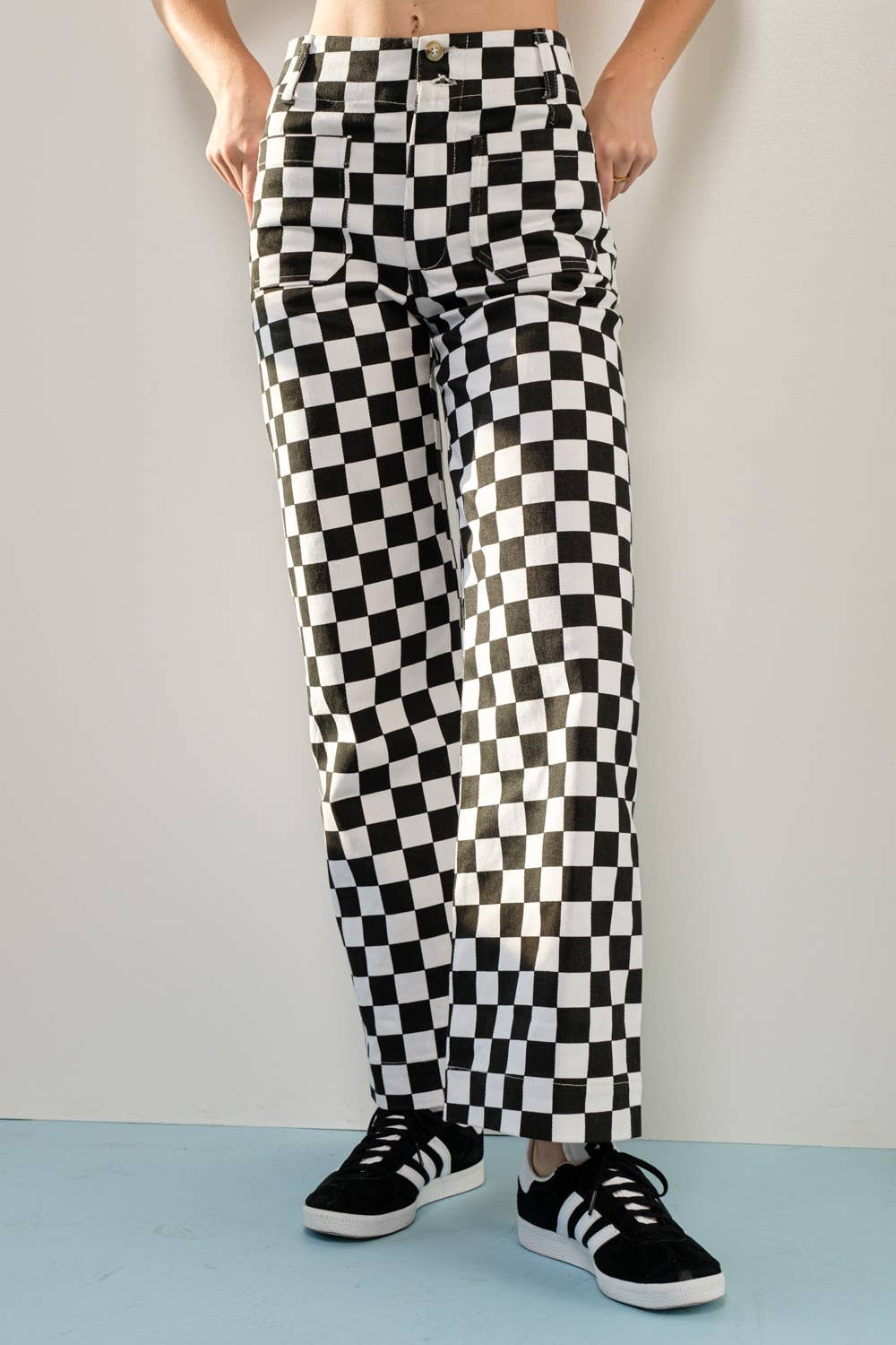 PP16140-4 - Demi Checkered Bottoms w Elastic Band: Black