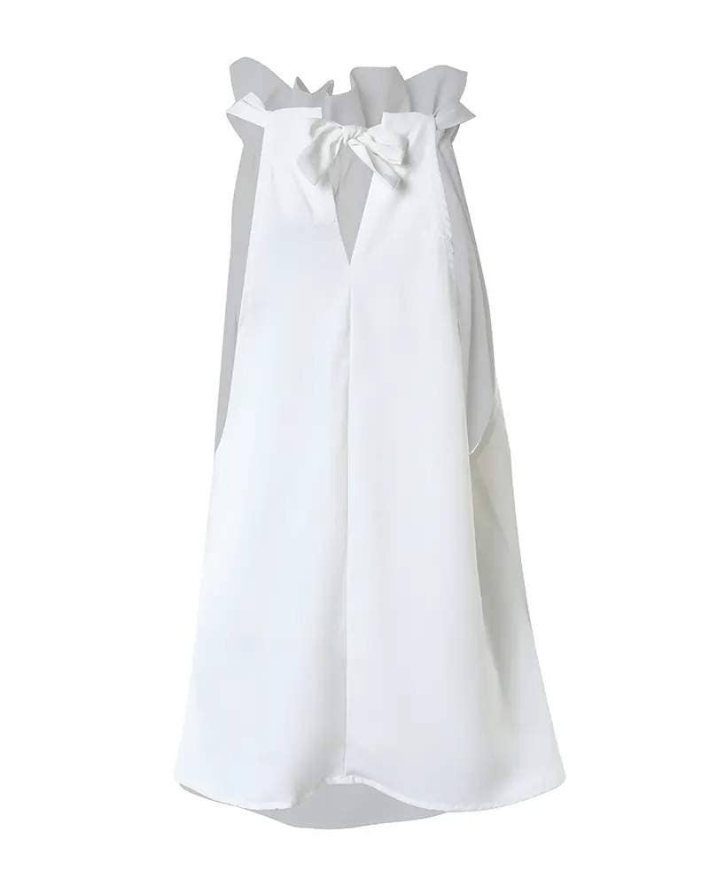 Frill hem sleeveless flowy tank top: YELLOW