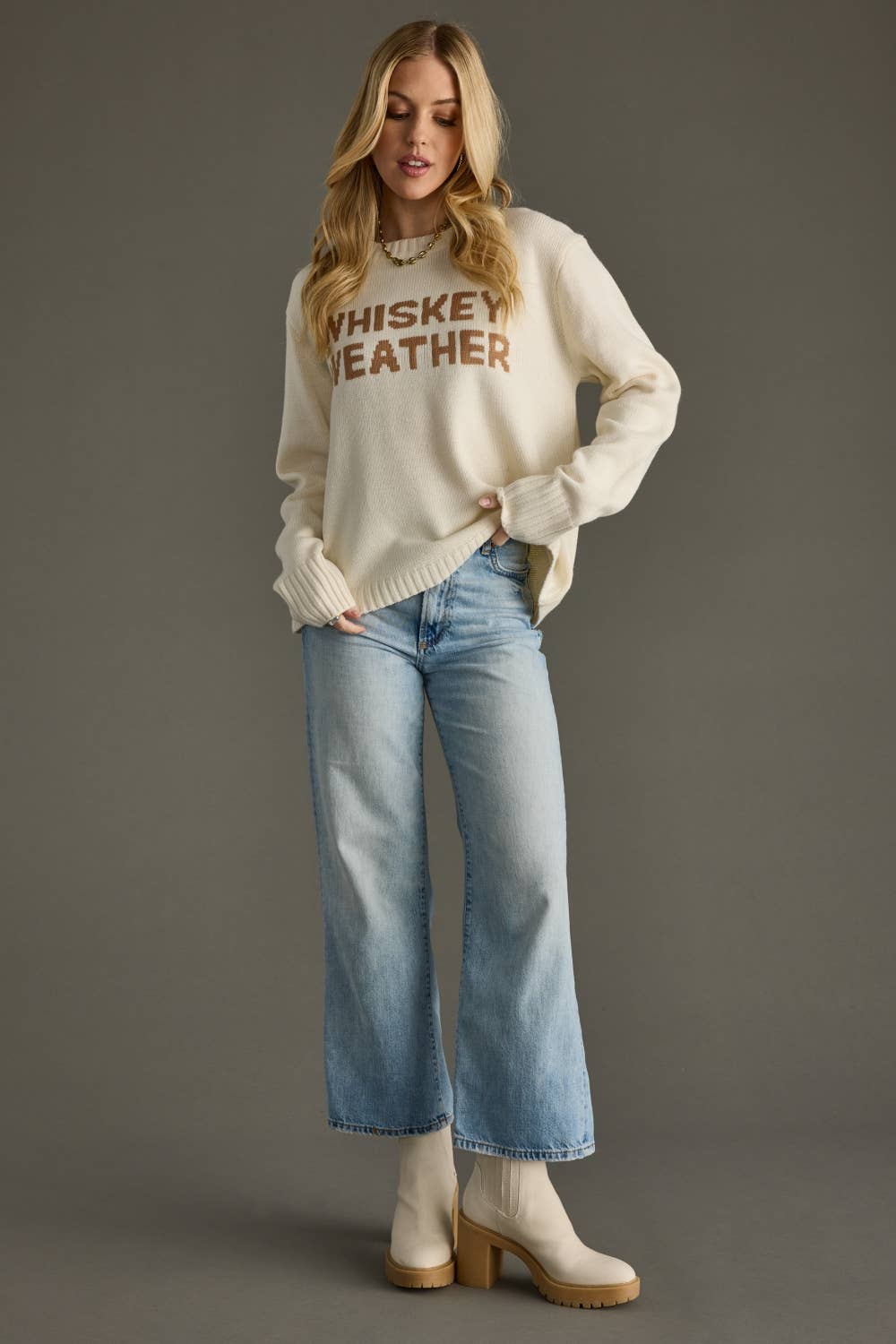 Ivory Whiskey Weather Sweater
