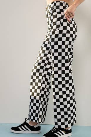 PP16140-4 - Demi Checkered Bottoms w Elastic Band: Black