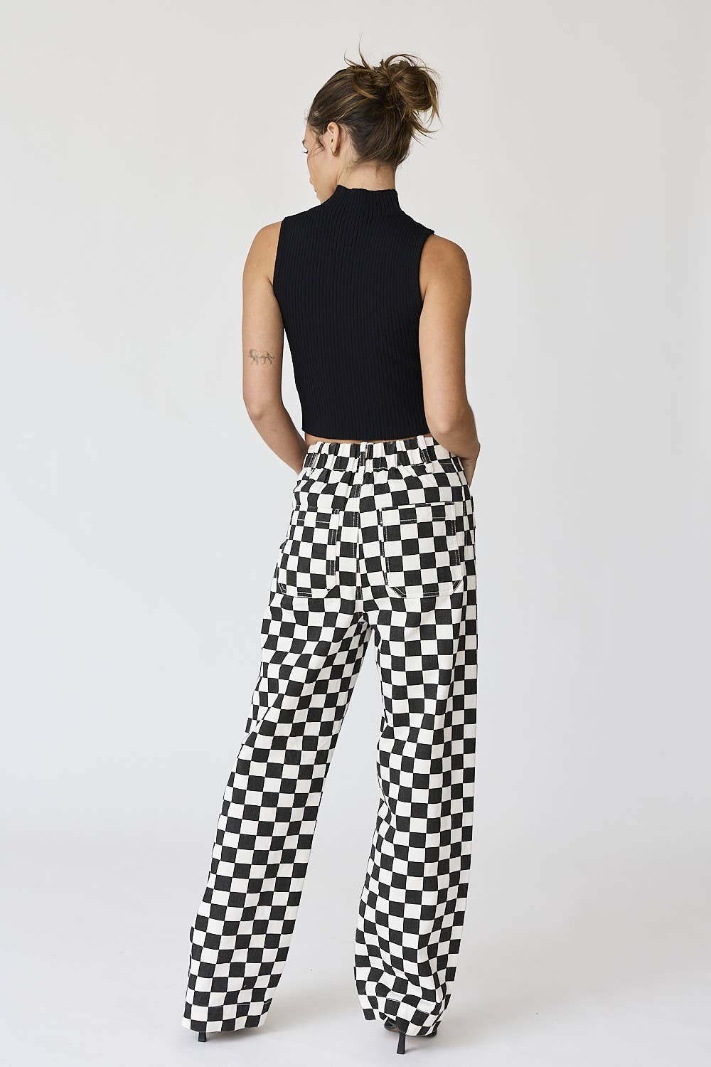 PP16140-4 - Demi Checkered Bottoms w Elastic Band: Black