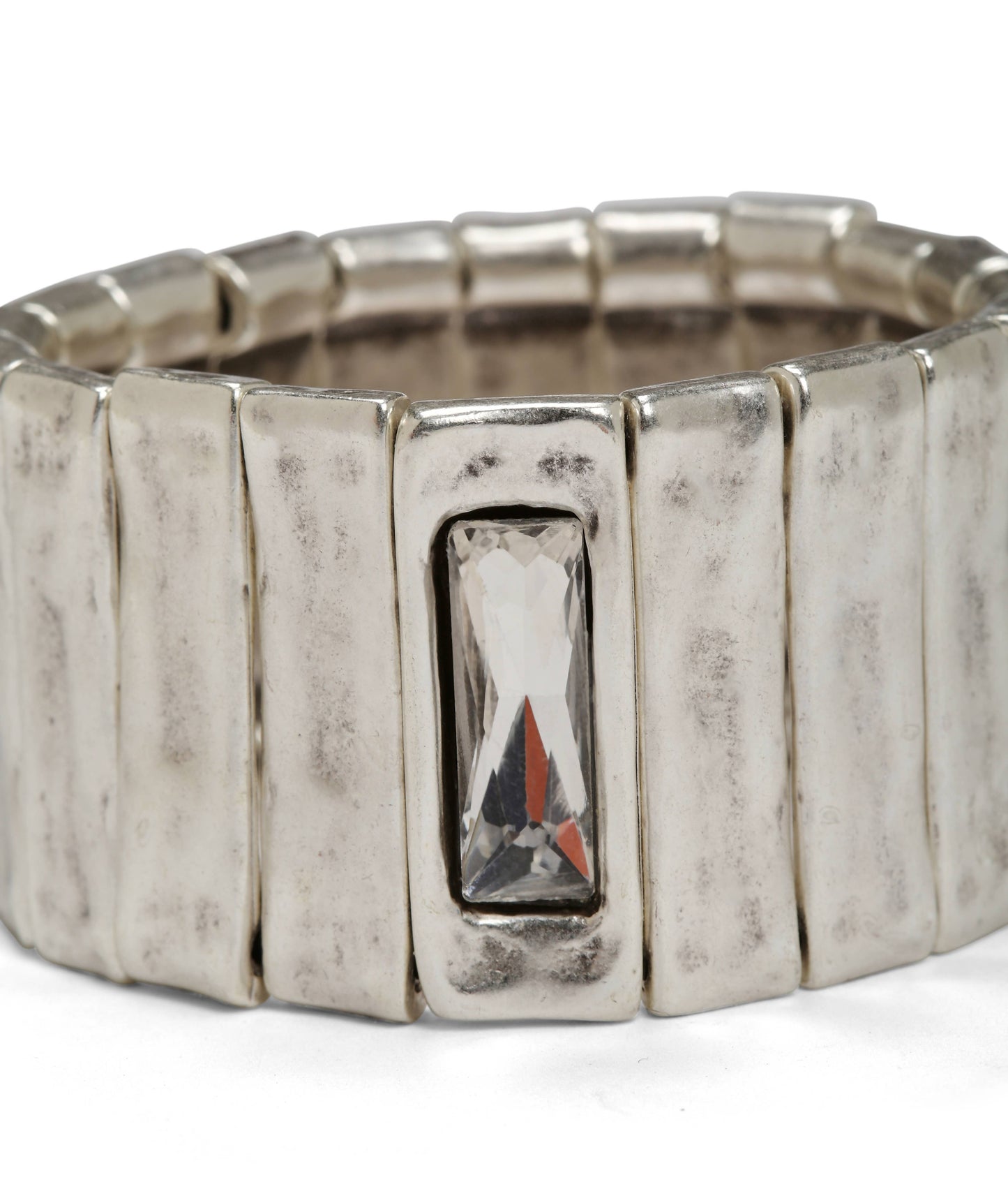 Pewter Clear Stone Bracelet