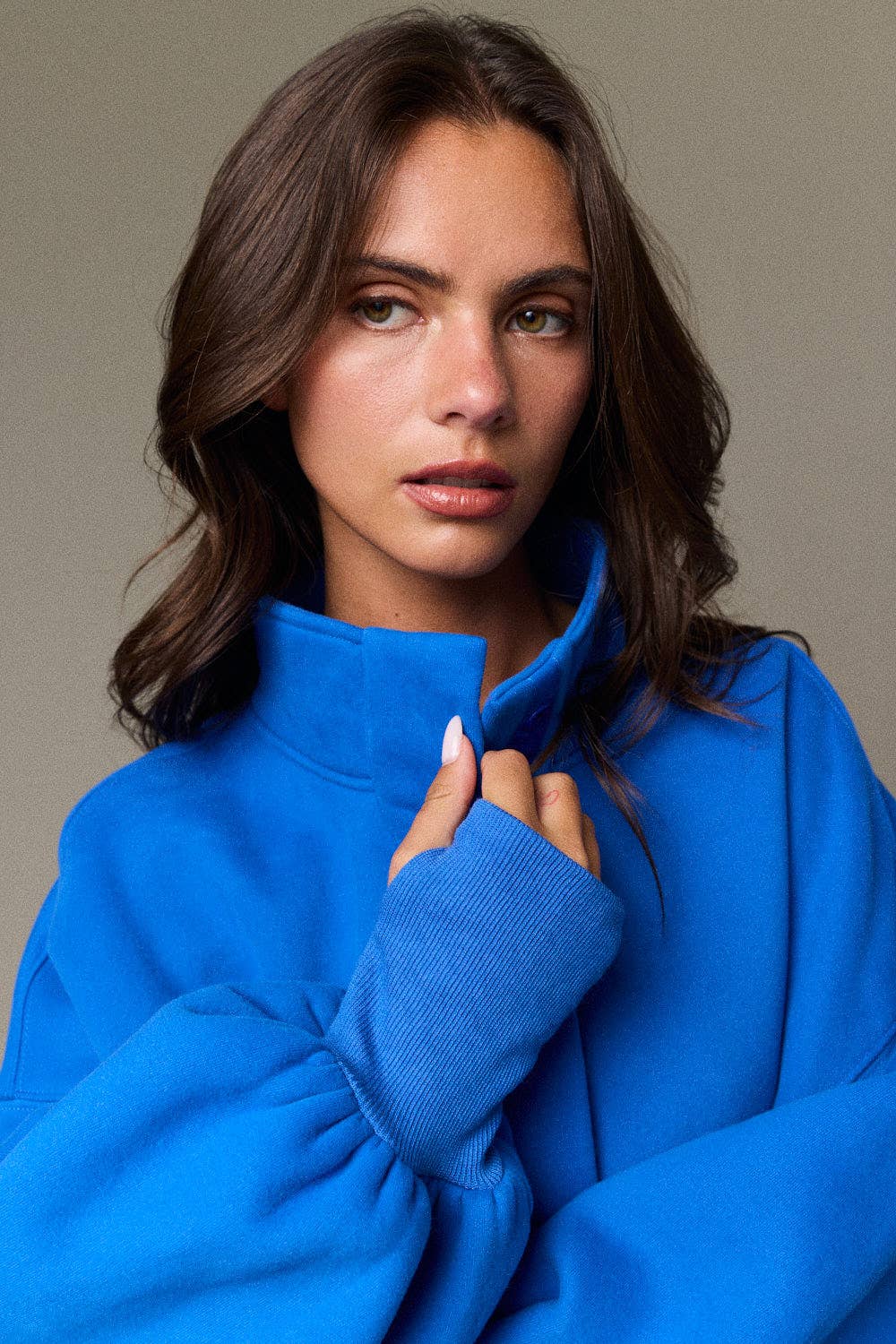 Half Button-Up Relaxed Fit Pullover
