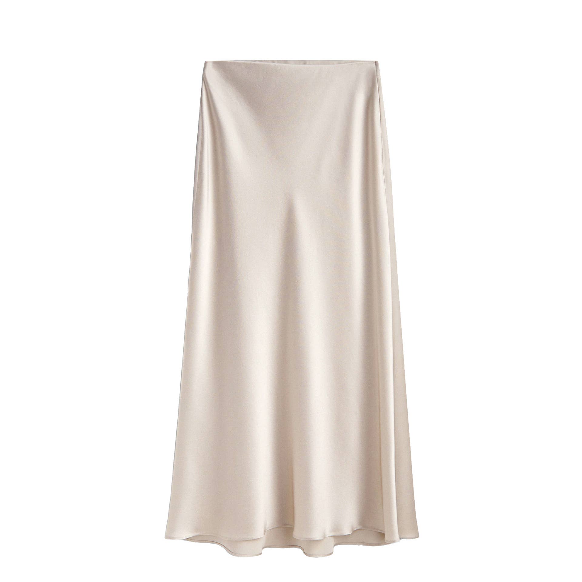 Satin Slit Maxi Skirt: Dark Brown