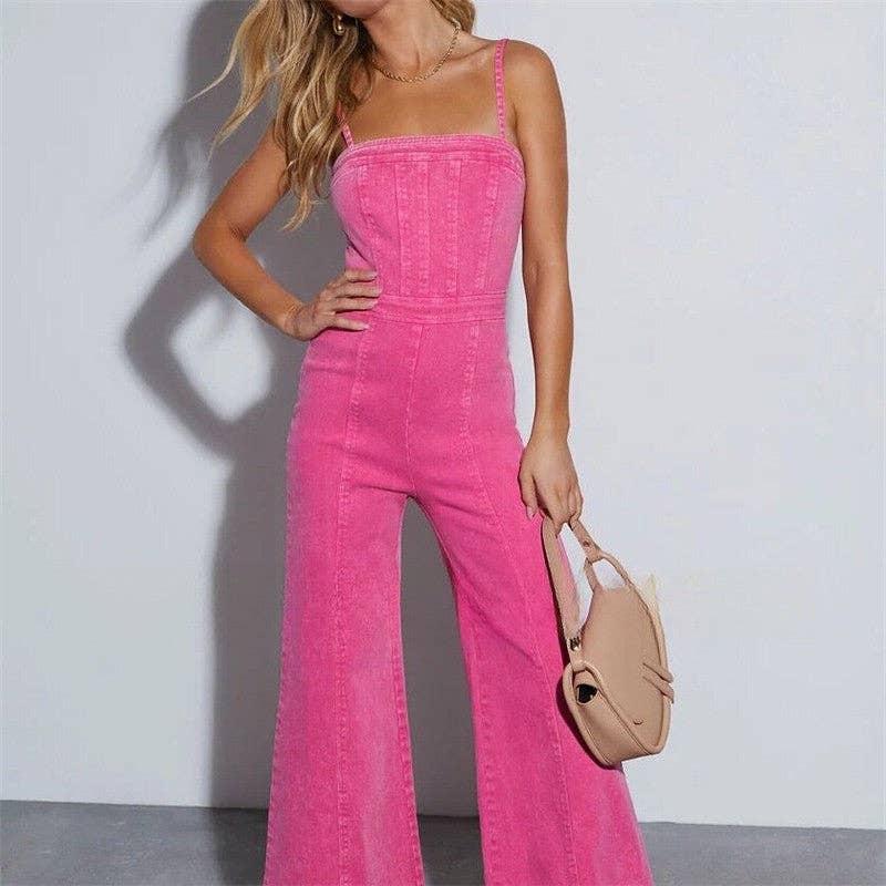Denim Flared Jumpsuit