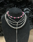 Navajo pearl necklace-pink