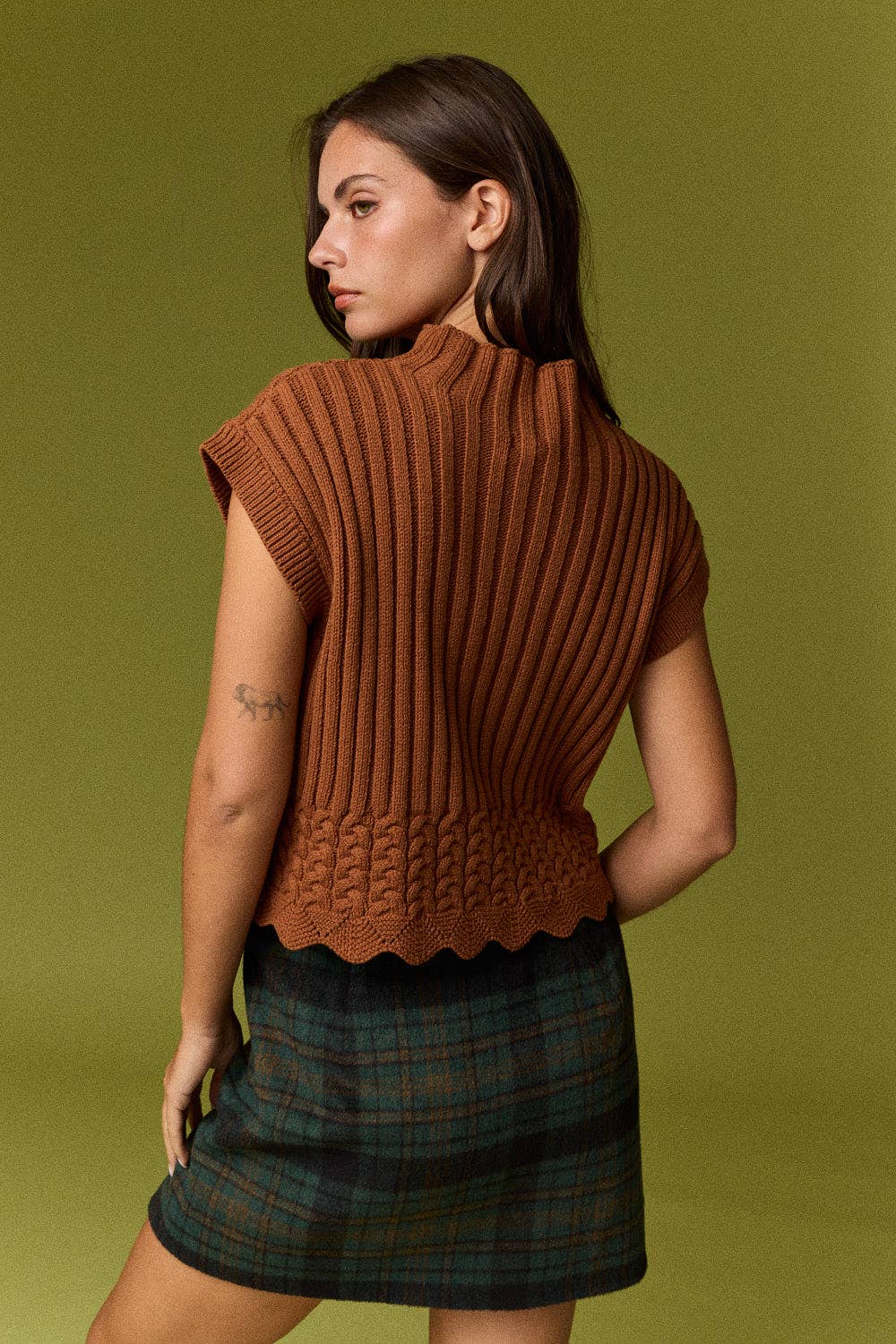 Rory Turtleneck Sweater Cropped Vest