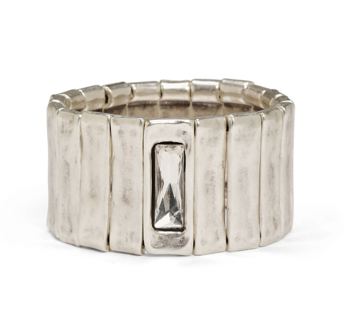 Pewter Clear Stone Bracelet