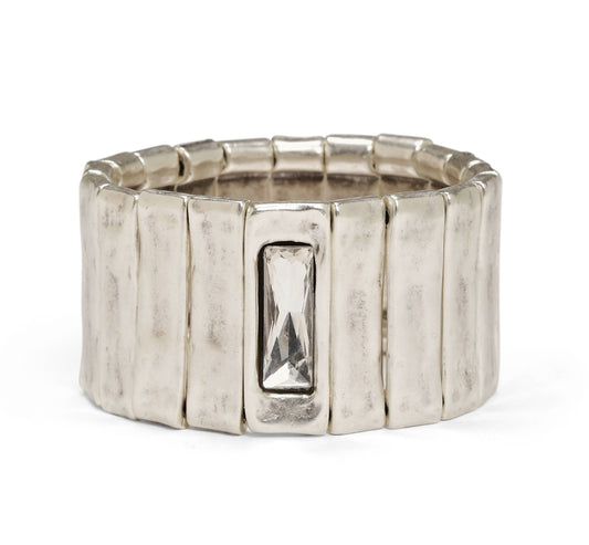 Pewter Clear Stone Bracelet