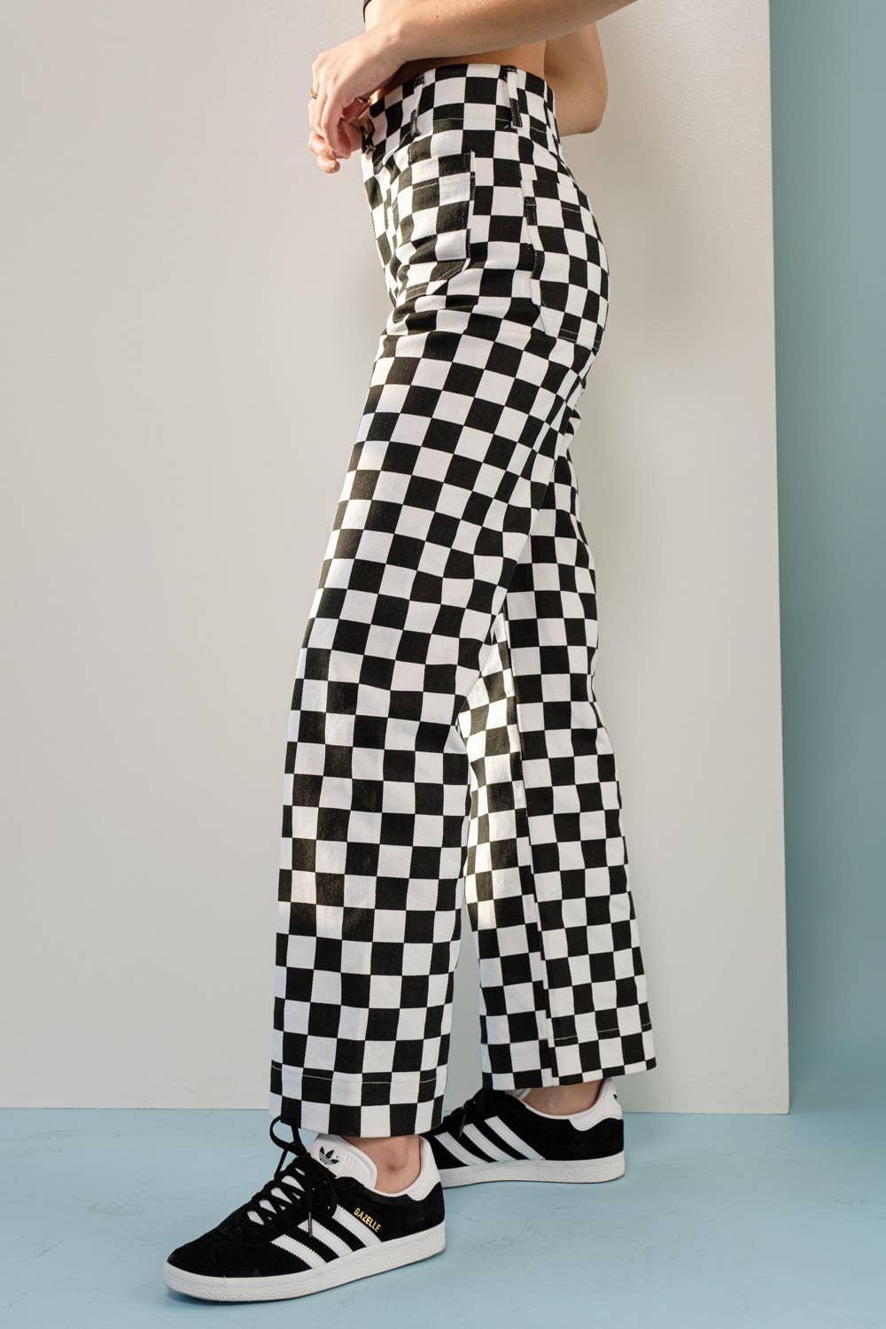 PP16140-4 - Demi Checkered Bottoms w Elastic Band: Black