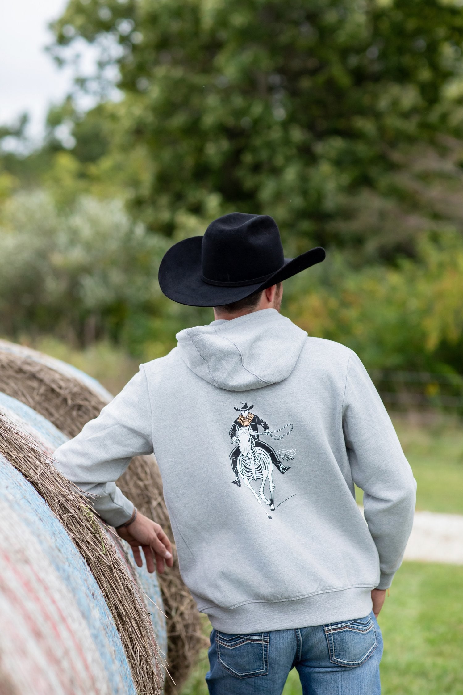 Cowboy Bones Hoodie: Grey