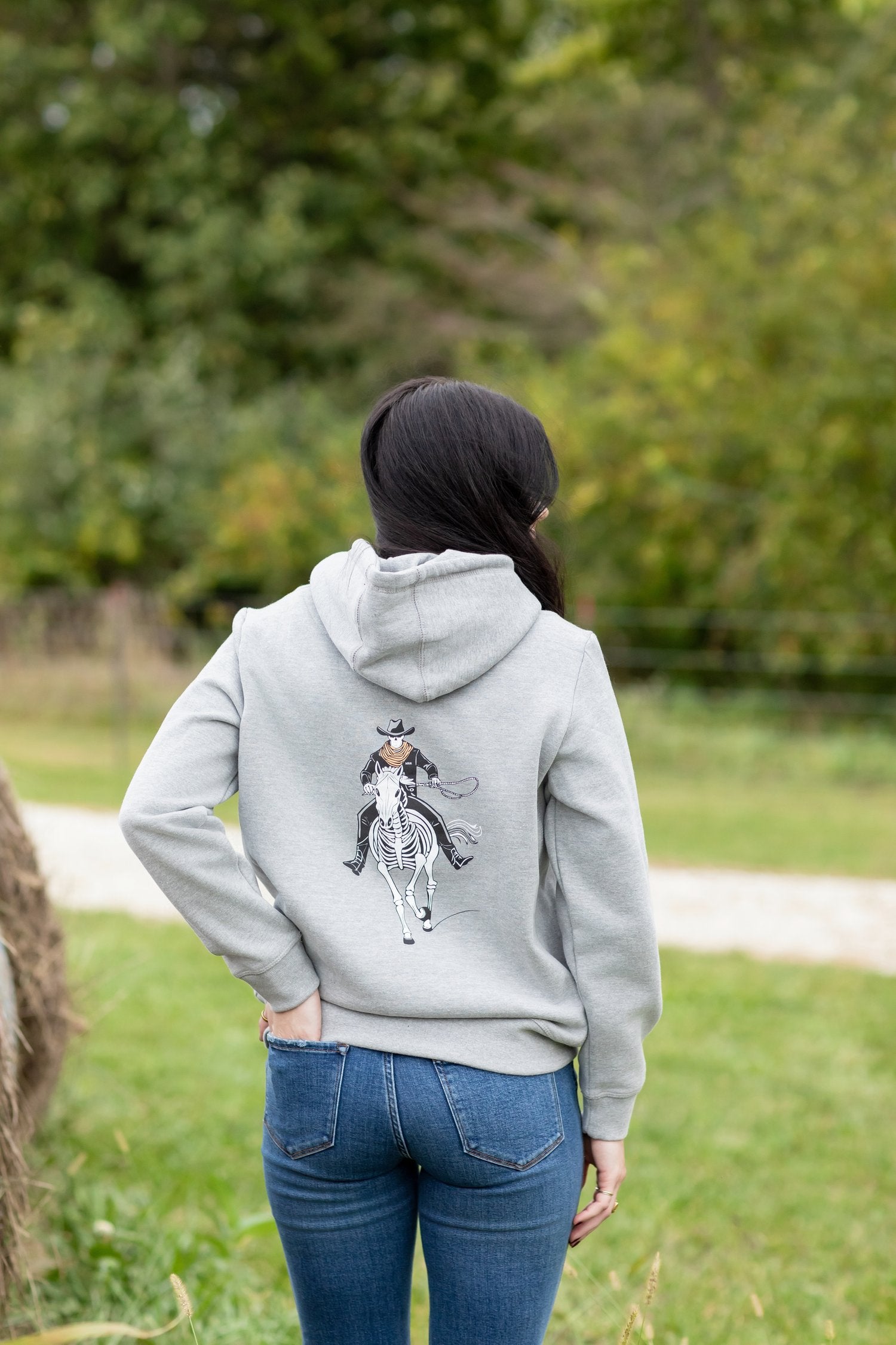 Cowboy Bones Hoodie: Grey