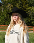 Cowpoke Embroidered Crewneck: Cream