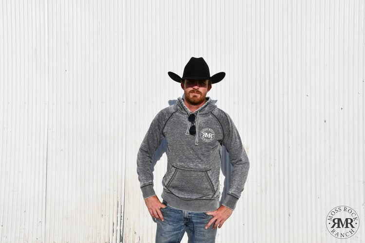 Cowboy Bones Hoodie: Acid Wash Grey