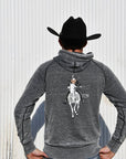 Cowboy Bones Hoodie: Acid Wash Grey