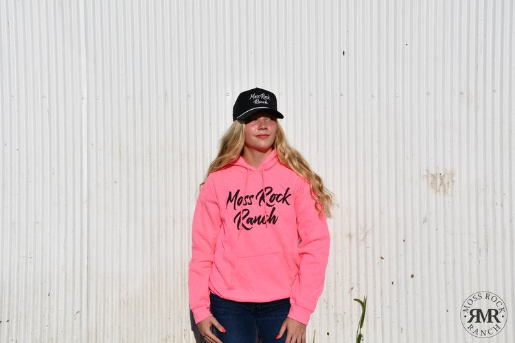 Moss Rock Script Hoodie: Pink