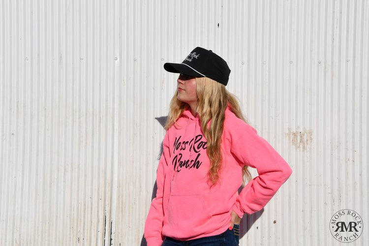 Moss Rock Script Hoodie: Pink