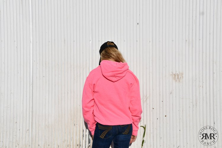 Moss Rock Script Hoodie: Pink