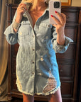 Distressed Denim Dress/Jacket