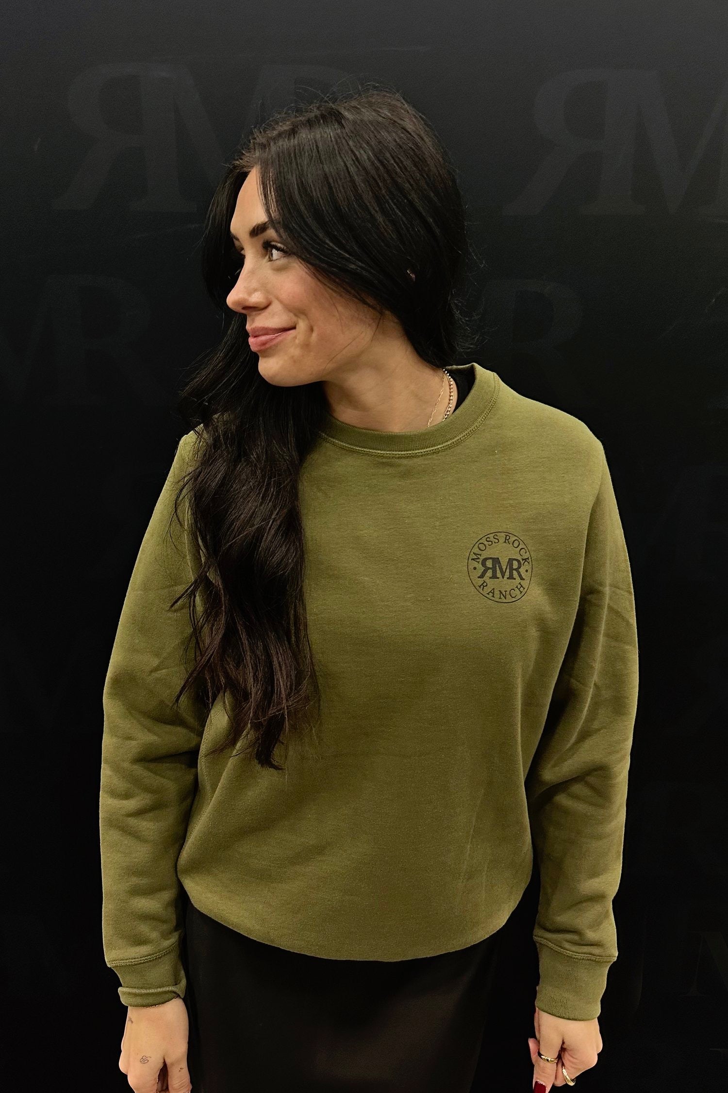 Bucking Bull Crewneck: Olive