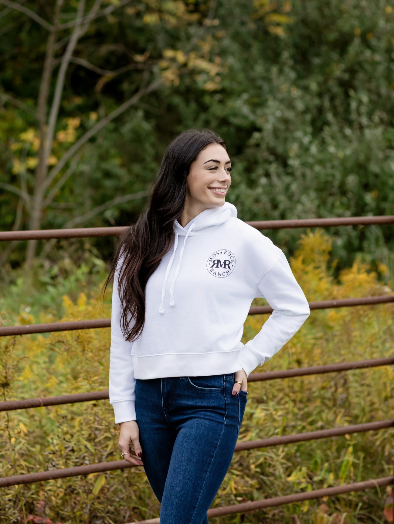 Wild Like the West Crop Hoodie: White