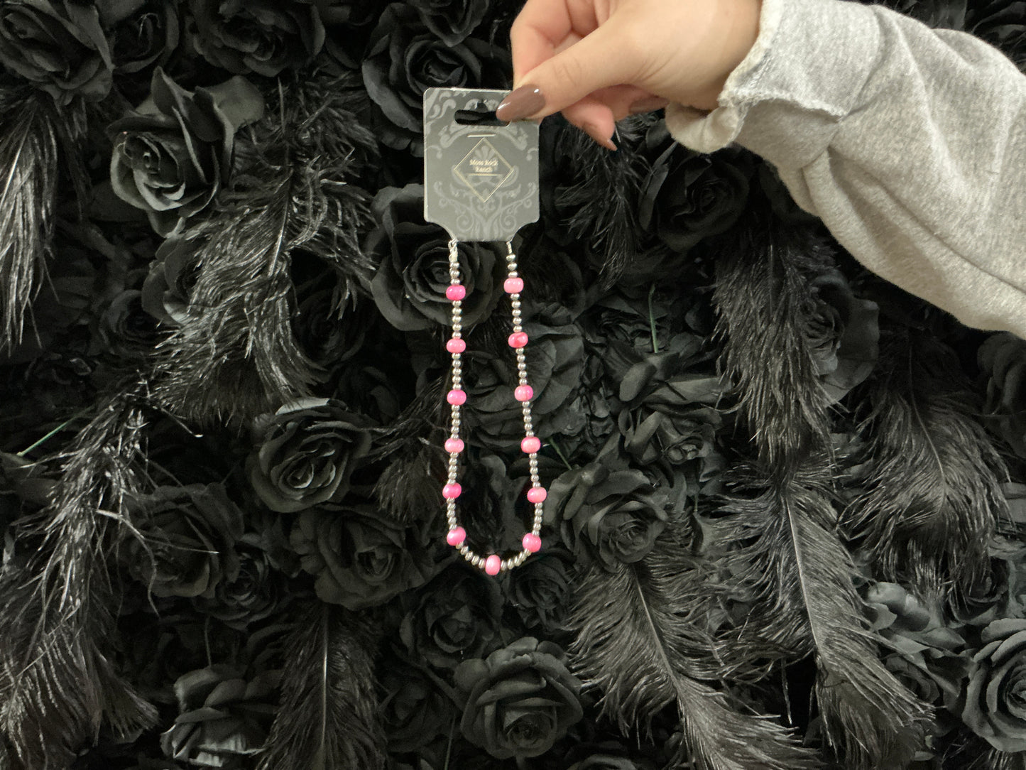 Navajo pearl necklace-pink