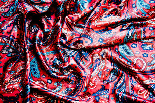 35X35"  Pink Hippie Paisley Wild Rag