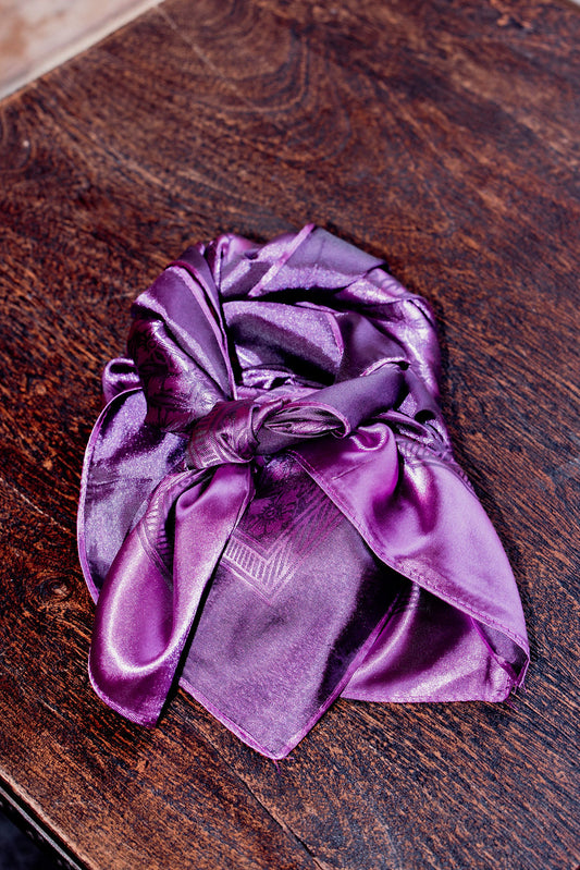 35X35" Purple Jacquard Wild Rag