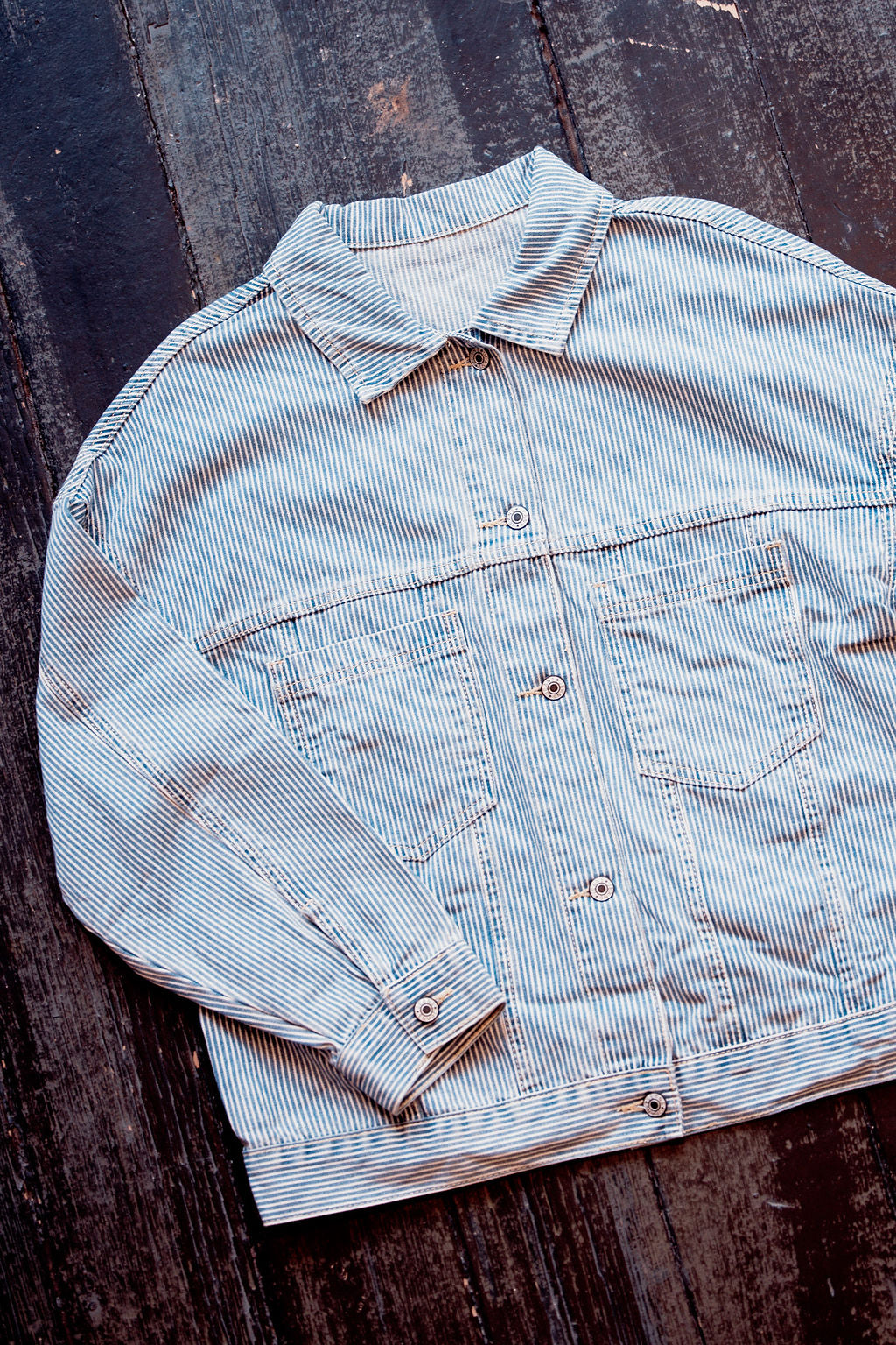 Stripe Washed Denim Jacket