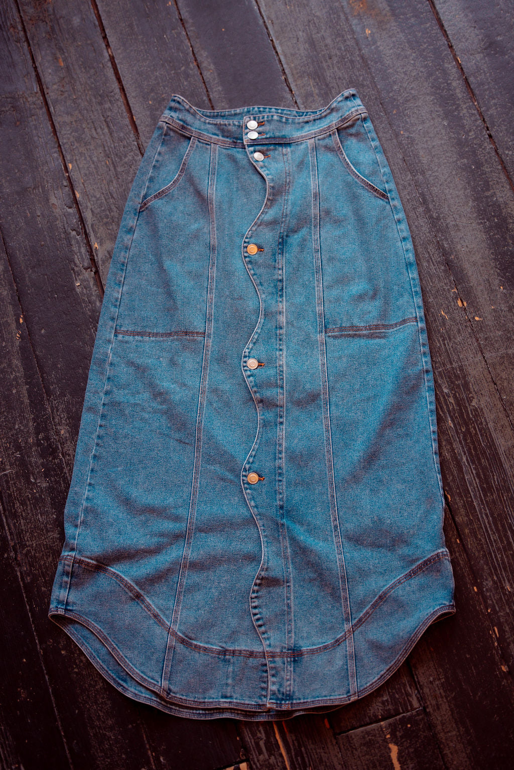 Button Down Jean Skirt