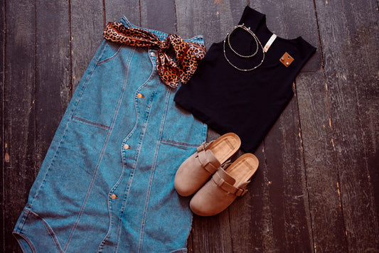 Button Down Jean Skirt