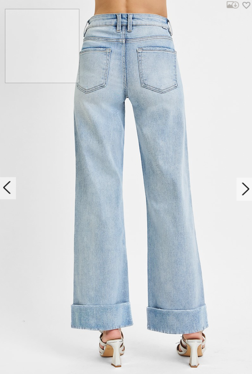 Risen: Light Wash Cuffed Jeans