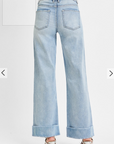 Risen: Light Wash Cuffed Jeans