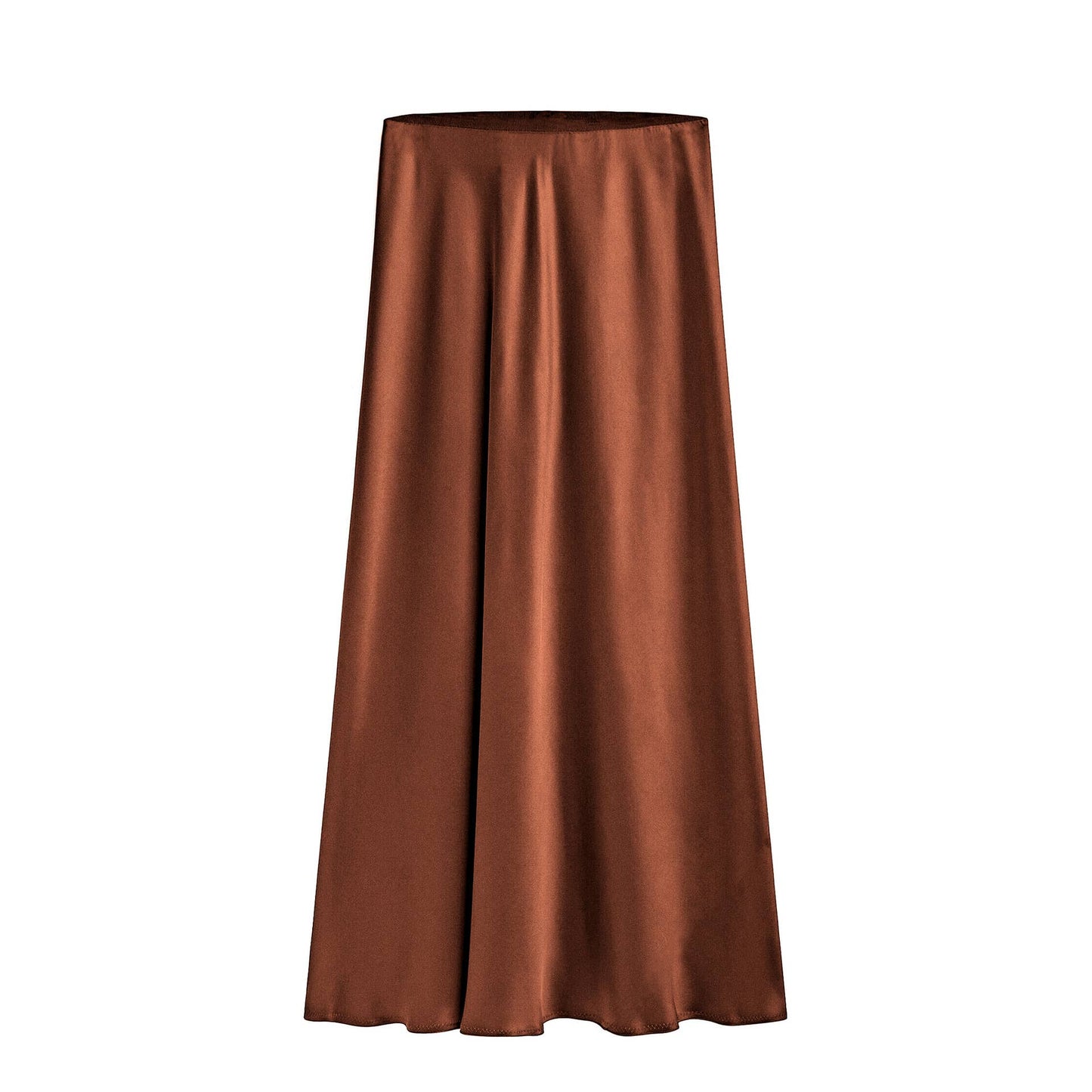 Satin Slit Maxi Skirt: Black